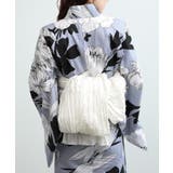 花模様コットン浴衣4点セット ゆかた・へこ帯・下駄・髪飾り | aimoha  | 詳細画像20 