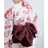 花模様コットン浴衣4点セット ゆかた・へこ帯・下駄・髪飾り | aimoha  | 詳細画像25 