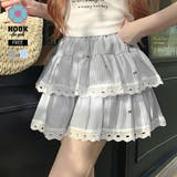 ストライプティアード レースミニスカート | HOOK | 詳細画像1 