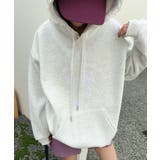 ライトグレー | リボンプリントパーカー | aimoha 