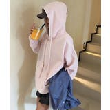 ピンク | 配色ステッチパーカー | aimoha 