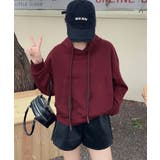 ワインレッド | 「ABC」ロゴプリントフーディー | aimoha 