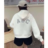 ライトベージュ | 「ABC」ロゴプリントフーディー | aimoha 