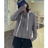 ボーダー柄ジップアップ パーカー | aimoha  | 詳細画像11 