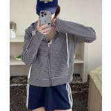 ボーダー柄ジップアップ パーカー | aimoha  | 詳細画像12 