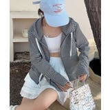 ボーダー柄ジップアップ パーカー | aimoha  | 詳細画像14 