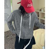 ボーダー柄ジップアップ パーカー | aimoha  | 詳細画像16 