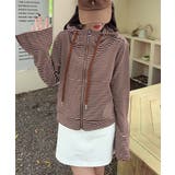 モカ | ボーダー柄ジップアップ パーカー | aimoha 