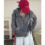 ボーダー柄ジップアップ パーカー | aimoha  | 詳細画像19 