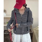 ボーダー柄ジップアップ パーカー | aimoha  | 詳細画像20 