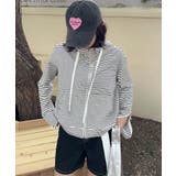 ボーダー柄ジップアップ パーカー | aimoha  | 詳細画像21 