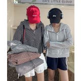 ボーダー柄ジップアップ パーカー | aimoha  | 詳細画像6 