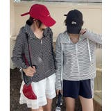 ボーダー柄ジップアップ パーカー | aimoha  | 詳細画像7 