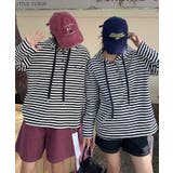 ボーダーボタンパーカー | aimoha  | 詳細画像1 