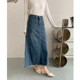 ハイウエスト デニム ロングスカート | aimoha | 詳細画像2