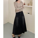 ハイウエスト デニム ロングスカート | aimoha | 詳細画像13