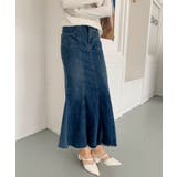 マーメイド デニム ロングスカート | aimoha  | 詳細画像1 