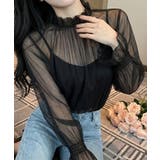 シアーギャザー ハイネックブラウス (SS) | aimoha  | 詳細画像3 