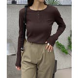 長袖ヘンリーネックリブTシャツ | aimoha  | 詳細画像4 