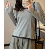 【Banico】配色ネックデザイン長袖トップス | aimoha | 詳細画像8