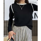 ラインデザインシンプル長袖Tシャツ | aimoha  | 詳細画像4 
