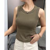 カーキ | シンプルデザインタンクトップ | aimoha