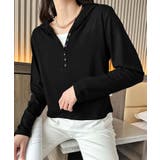 ボタンデザインフード長袖トップス | aimoha  | 詳細画像4 