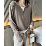 ボタンデザインフード長袖トップス | aimoha  | 詳細画像7 