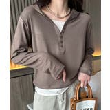 モカ | ボタンデザインフード長袖トップス | aimoha 