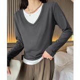 【Banico】Vネックシンプル長袖トップス | aimoha  | 詳細画像15 