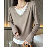 【Banico】Vネックシンプル長袖トップス | aimoha  | 詳細画像2 