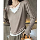 【Banico】Vネックシンプル長袖トップス | aimoha  | 詳細画像3 