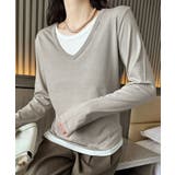 【Banico】Vネックシンプル長袖トップス | aimoha  | 詳細画像4 