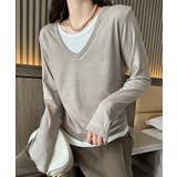 【Banico】Vネックシンプル長袖トップス | aimoha  | 詳細画像6 