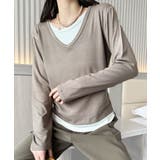 【Banico】Vネックシンプル長袖トップス | aimoha  | 詳細画像8 