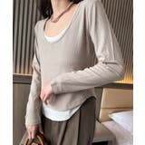 レイヤード風デザイン長袖Tシャツ | aimoha  | 詳細画像12 