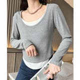 レイヤード風デザイン長袖Tシャツ | aimoha  | 詳細画像7 