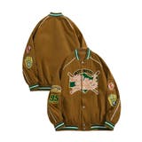 ブラウン | HOOK -select- 野球風総刺繍ベルベットスタジャン | HOOK