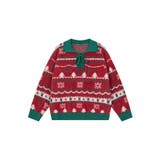 HOOK -select- 編み上げポロ襟クリスマスニット【AW】 | HOOK | 詳細画像5