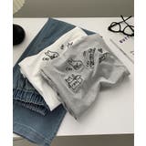 キャット刺繍ロングスリーブTシャツ | aimoha | 詳細画像1