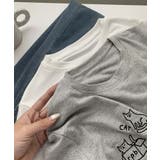 キャット刺繍ロングスリーブTシャツ | aimoha | 詳細画像2