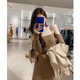 ワンピース 2トーンカラー肩開きニットロングワンピース 韓国ファッション | aimoha | 詳細画像25