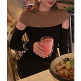 ワンピース 2トーンカラー肩開きニットロングワンピース 韓国ファッション | aimoha | 詳細画像37