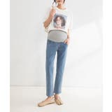 ライトブルー | マタニティカットオフデニムパンツ ゆったり 産前産後 | aimoha 