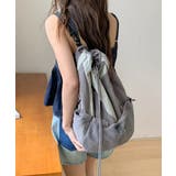 グレー | 【BAG】巾着ショルダーバッグ リュックサック | aimoha 