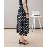 シンプル 綿麻ブレンド 水玉スカート | aimoha  | 詳細画像5 