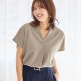 グレージュ | スキッパーＴシャツブラウス | alotta
