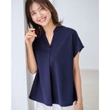 ネイビー | スキッパーＴシャツブラウス | alotta