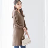 モカブラウン | もっちりパフ袖ニットワンピース | alotta