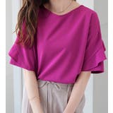 ラズベリー | フリル袖Tシャツブラウス | alotta
